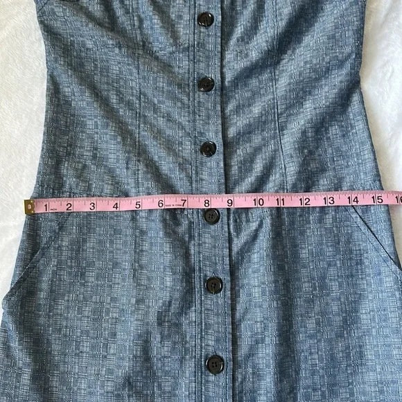 Derek Lam for DesigNation Womens Chambray Mini Jumper Lightweight Summer Dress 2 - Picture 8 of 10